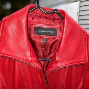 Red leather jacket